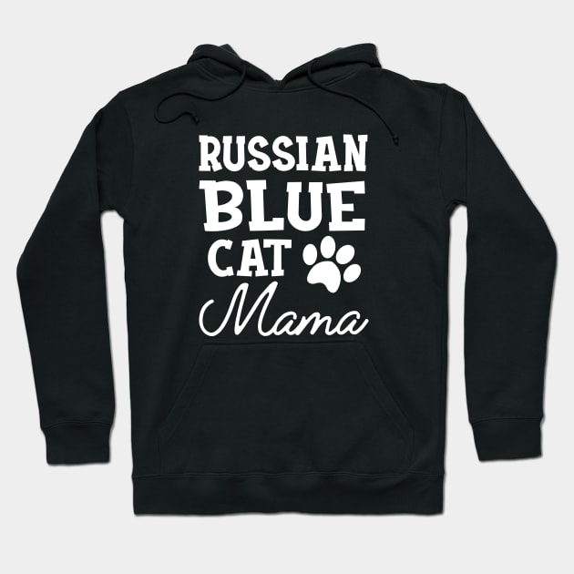 Russian Blue Cat Mama Hoodie by KC Happy Shop